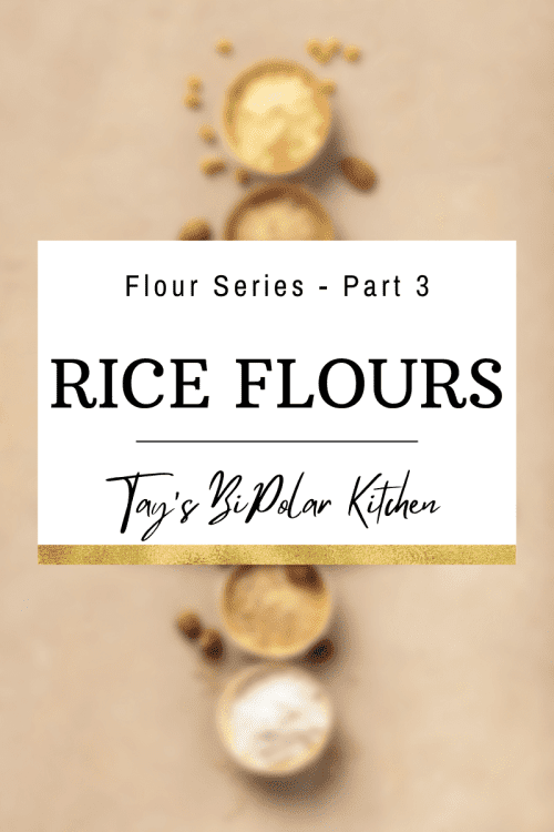 vertical banner stating rice flours.